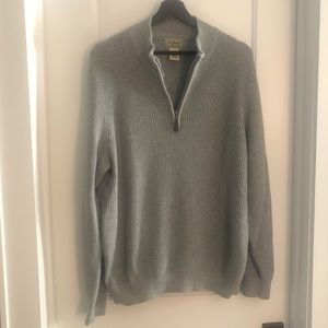 Men’s LL Bean Organic Cotton Large 1/4-Zip Sweater